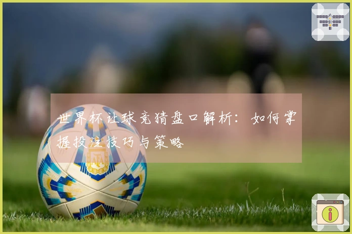 世界杯让球竞猜盘口解析：如何掌握投注技巧与策略
